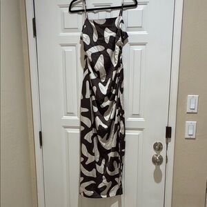 Paper Heart Brown and cream geometric maxi  Dress